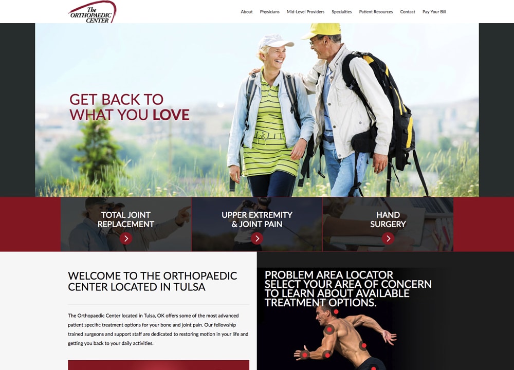 The Orthopaedic Center | | Advice Media Orthopedic Website Design Portfolio
