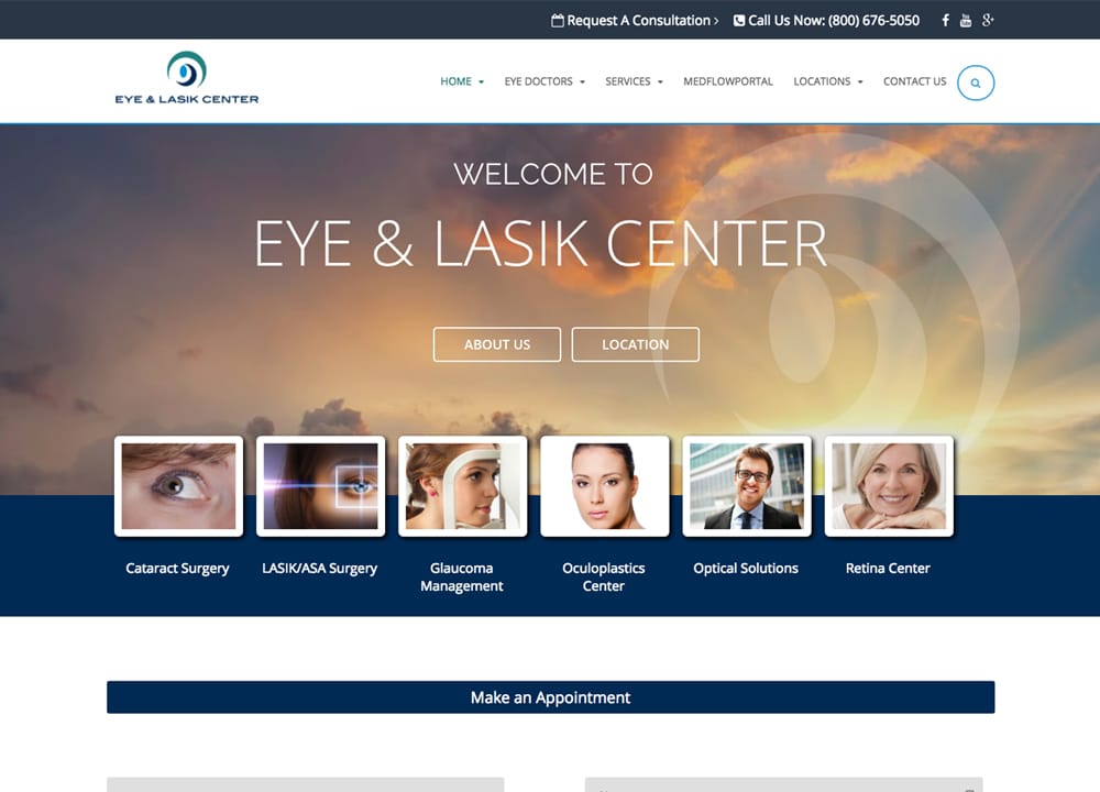 Eye and Lasik Center | | Advice Media Ophthalmology Website Design Portfolio