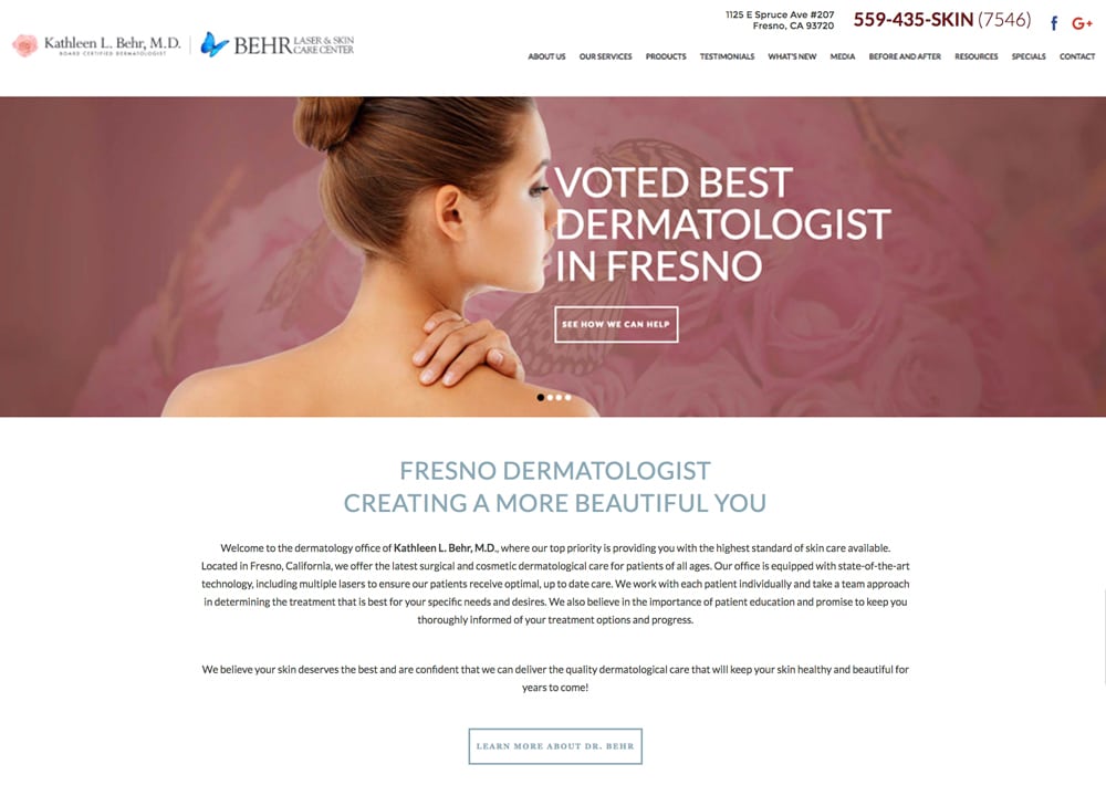 Behr, Kathleen L. M.D. | | Advice Media Dermatology Website Design Portfolio