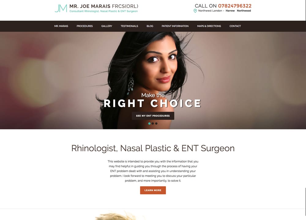 Joe Marais, MD | Joe Marais | Advice Media ENT Website Design Portfolio