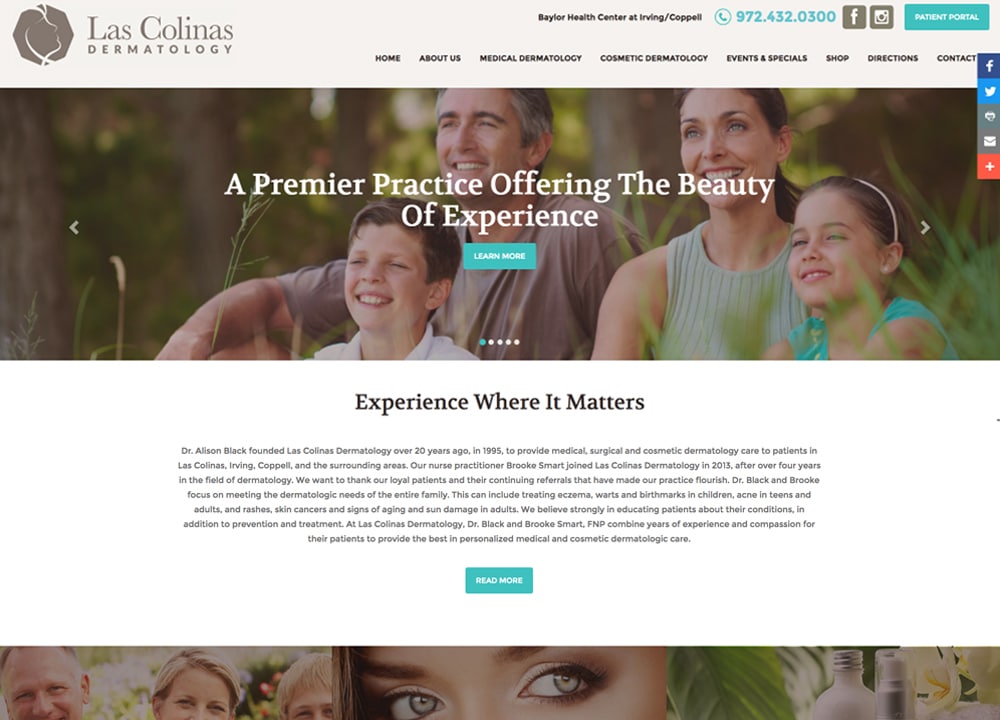 Las Colinas Dermatology Advice Media Dermatology Website Design Portfolio