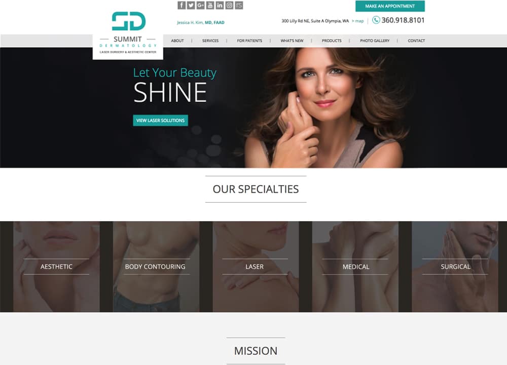 Summit Dermatology | | Advice Media Dermatology Website Design Portfolio