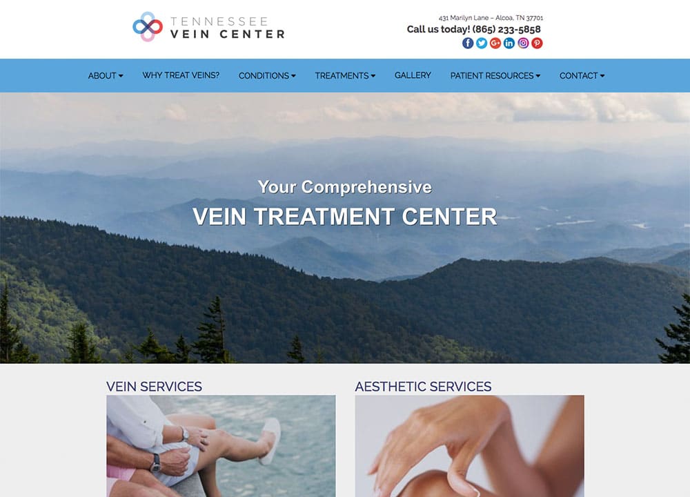 Tennessee Vein Center | Keith E. Campbell, MD | Advice Media Vein Vascular Website Design Portfolio