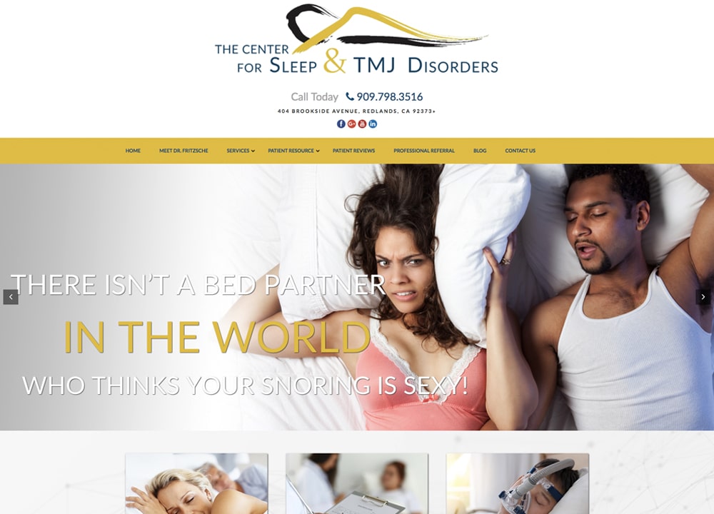 Center for Sleep and TMJ Disorders | | Advice Media Dentistry Website Design Portfolio