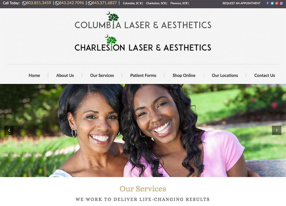 COLUMBIA LASER AND AESTHETIC | | Advice Media Dermatology Website Design Portfolio
