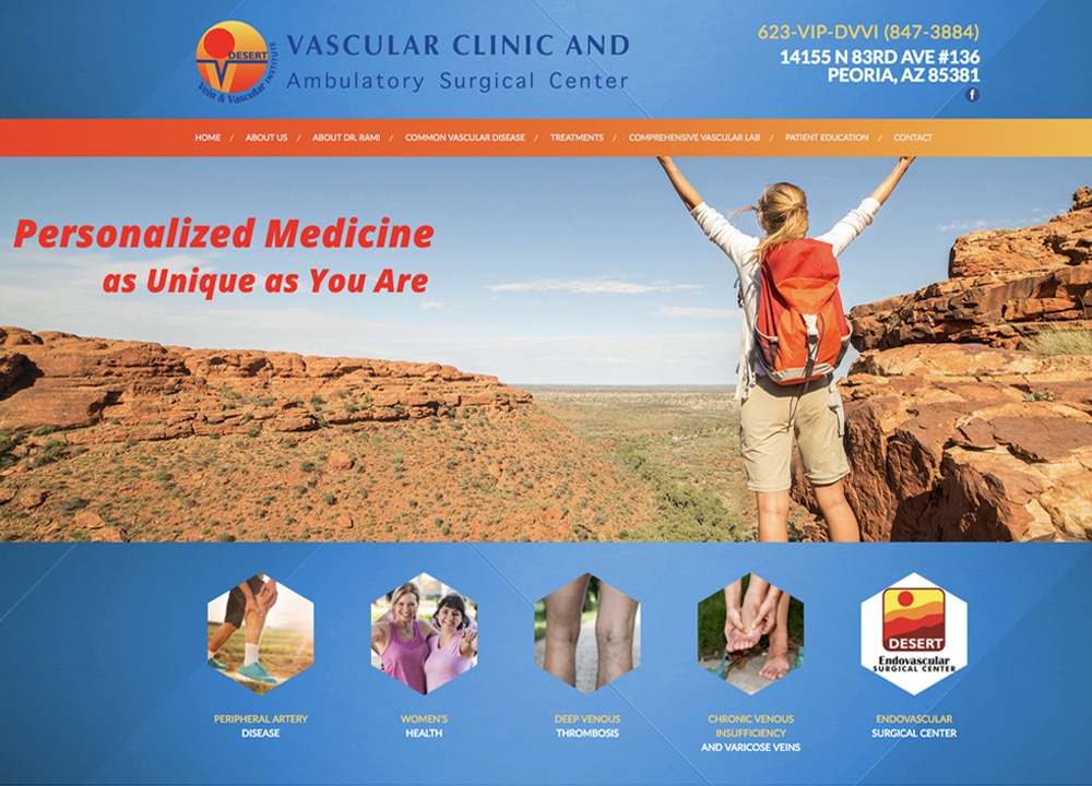 Desert Vein & Vascular Institute | | Advice Media Ambulatory Surgery Website Design Portfolio