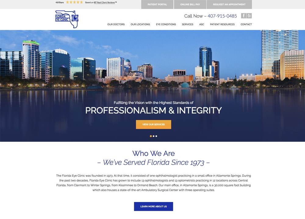 Florida Eye Clinic | | Advice Media Ophthalmology Website Design Portfolio
