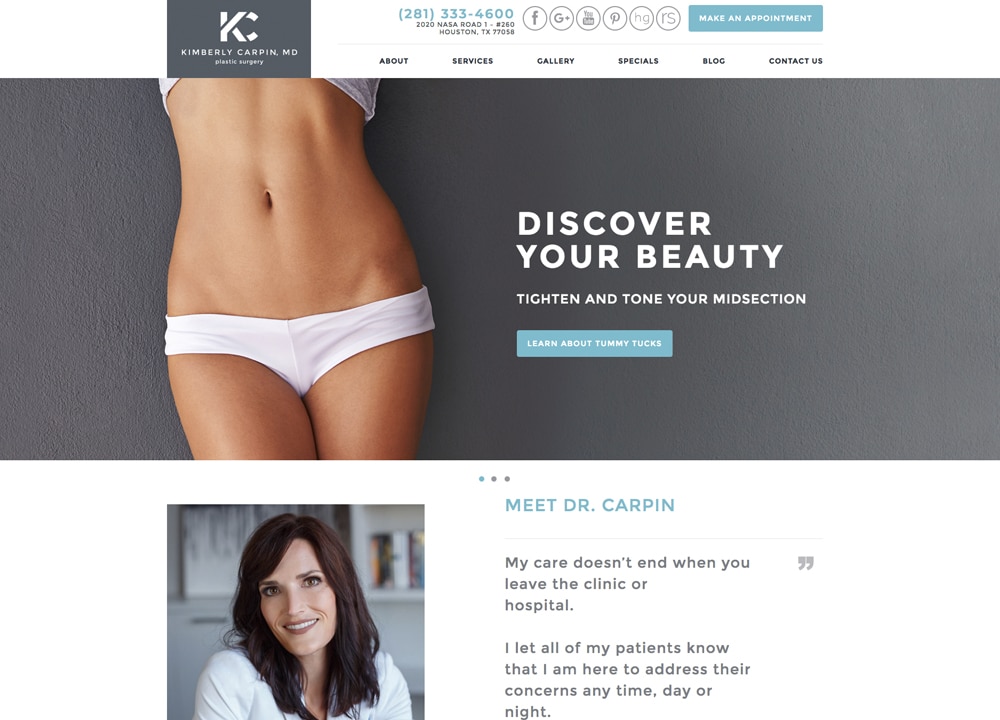 Kimberly Carpin, MD Plastic Surgery | | Advice Media Plastic Surgery Website Design Portfolio