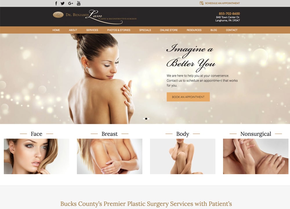 Lam Plastic Surgery LLC | | Advice Media Aesthetics Website Design Portfolio