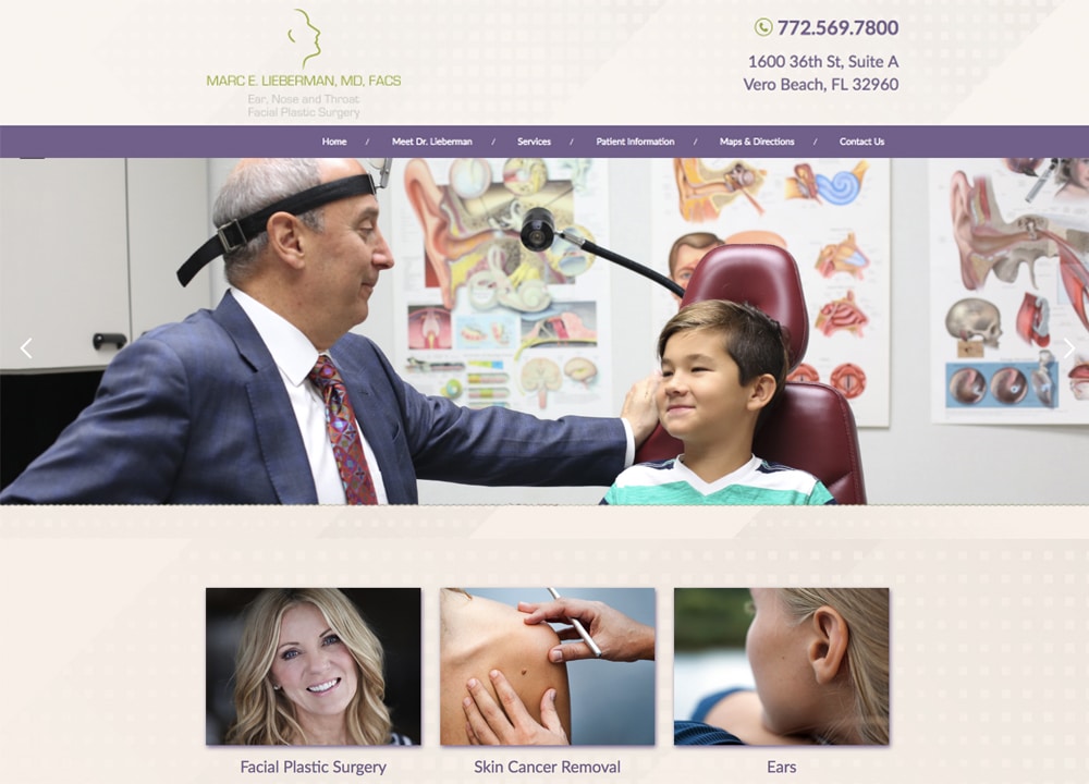 Marc E. Lieberman, MD | | Advice Media ENT Website Design Portfolio