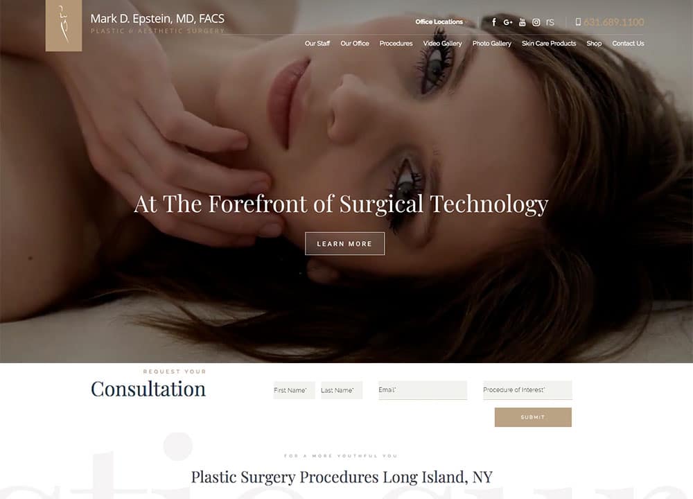 Mark D. Epstein, MD | | Advice Media Plastic Surgery Website Design Portfolio
