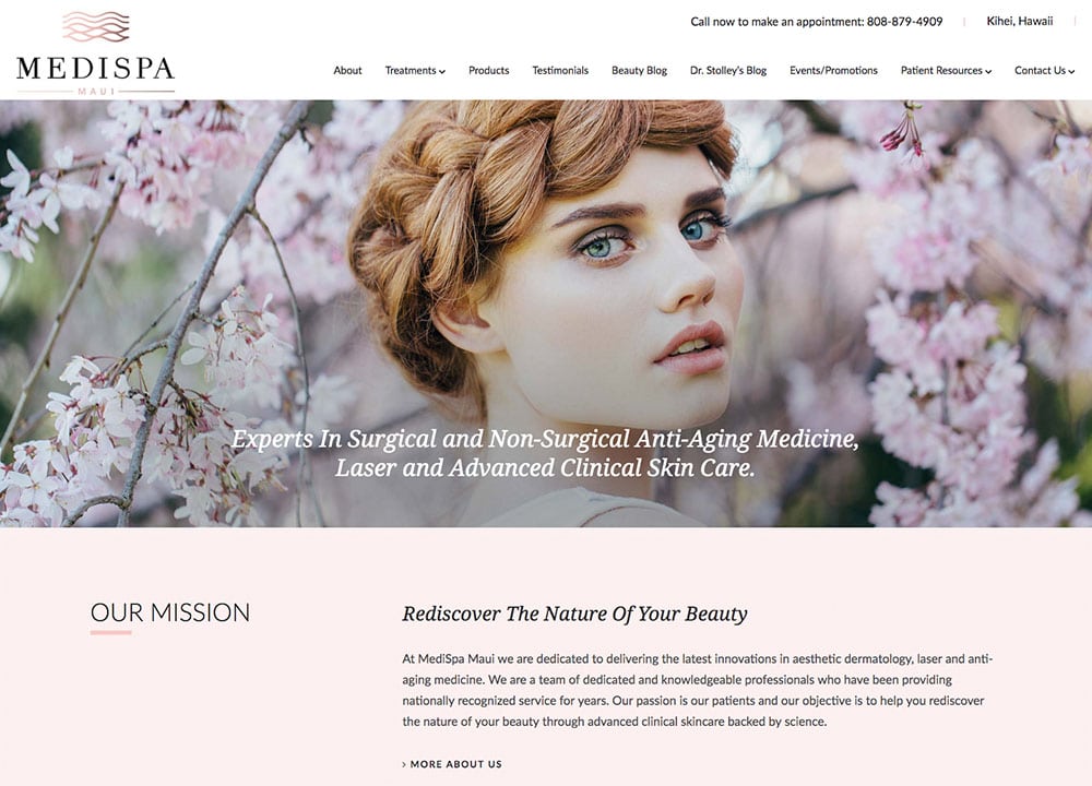 Medispa Maui | | Advice Media Aesthetics Website Design Portfolio