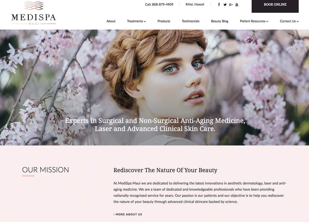 Medispa Maui | | Advice Media Aesthetics Website Design Portfolio