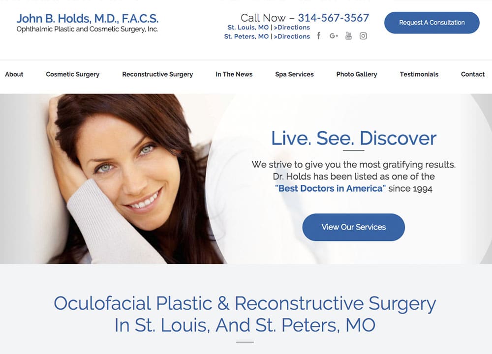 Ophthalmic Plastic & Cosmetic Surgery Inc. | | Advice Media Ophthalmology Website Design Portfolio