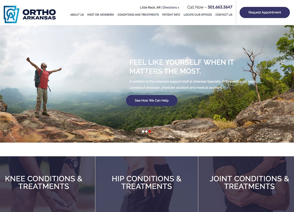 Arkansas Specialty Orthopedic Center | | Advice Media Orthopedic Website Design Portfolio