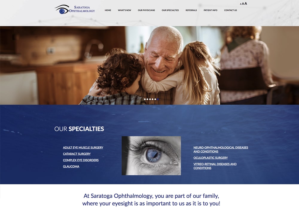Saratoga Ophthalmology | | Advice Media Ophthalmology Website Design Portfolio