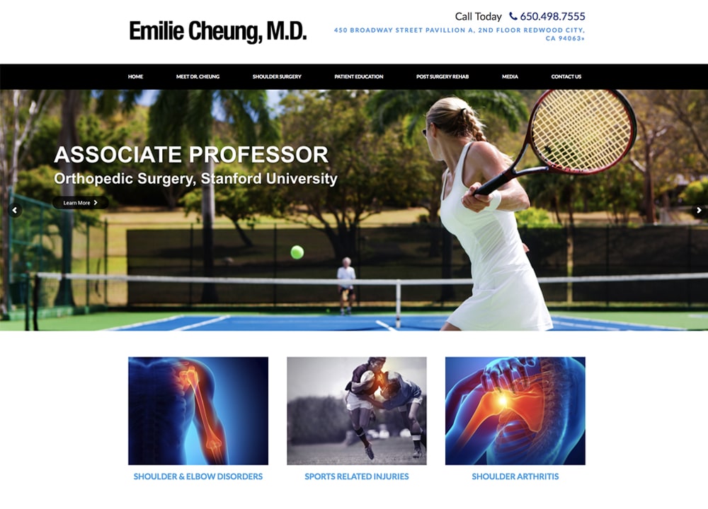 Stanford University Shoulder Elbow Service | | Advice Media Orthopedic Website Design Portfolio