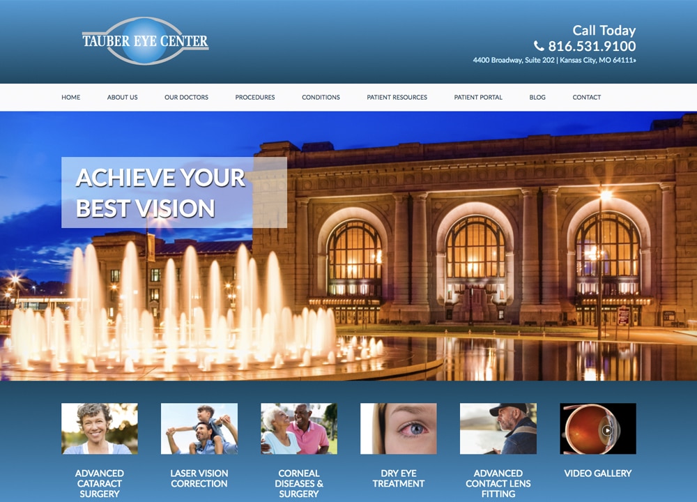 Tauber Eye Center | | Advice Media Ophthalmology Website Design Portfolio