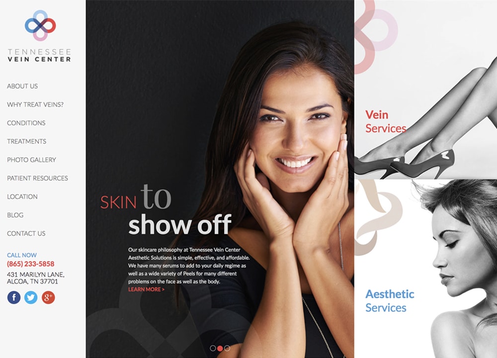 Tennessee Vein Center | Keith E. Campbell, MD | Advice Media Vein Vascular Website Design Portfolio