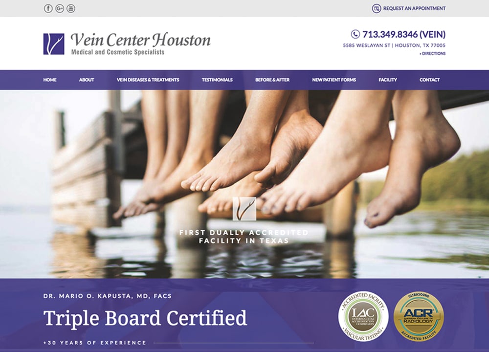 Vein Center Houston | | Advice Media Aesthetics Website Design Portfolio