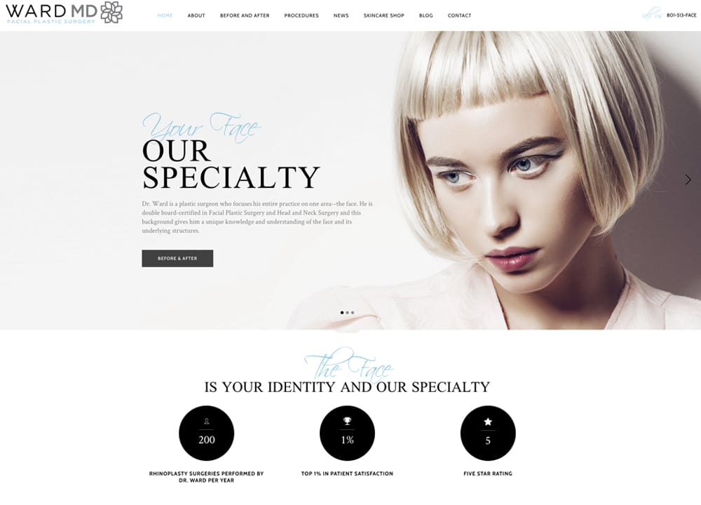 Ward MD | P. Daniel Ward, MD | Advice Media Aesthetics Website Design Portfolio