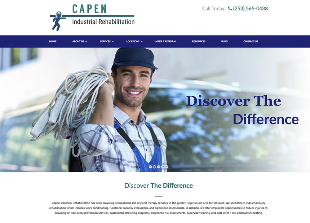 Capen Industrial Rehab | | Advice Media Physical Medicine Website Design Portfolio