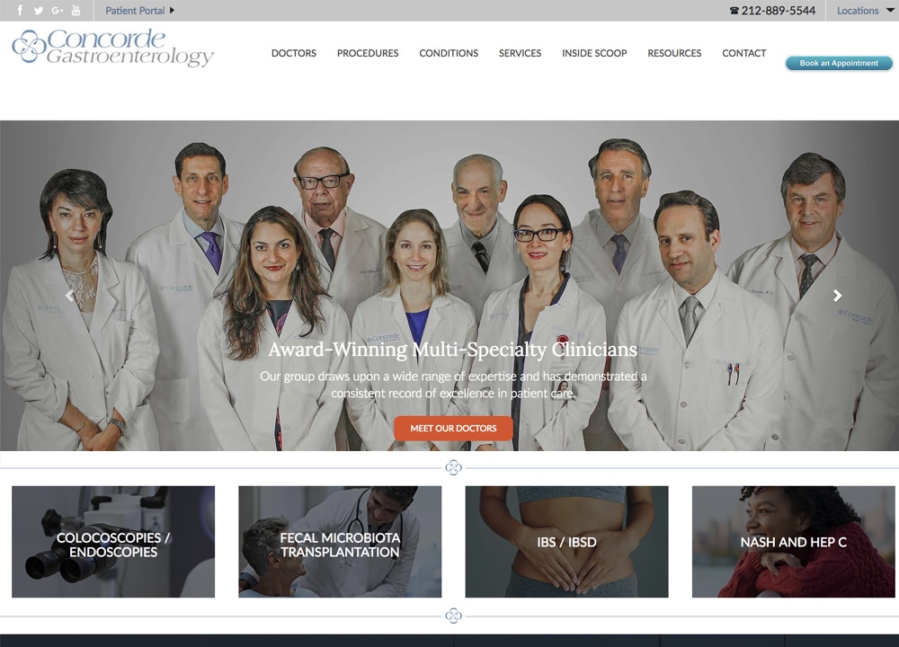 Concorde Gastroenterology | | Advice Media Gastroenterology Website Design Portfolio