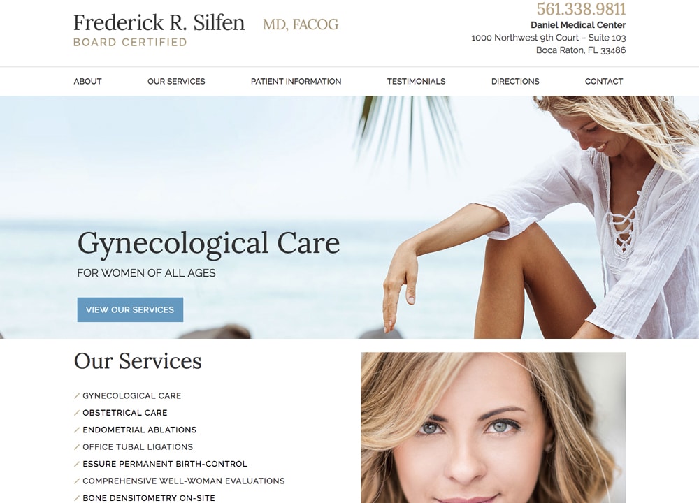 Fred Silfen, MD | | Advice Media OBGYN Website Design Portfolio