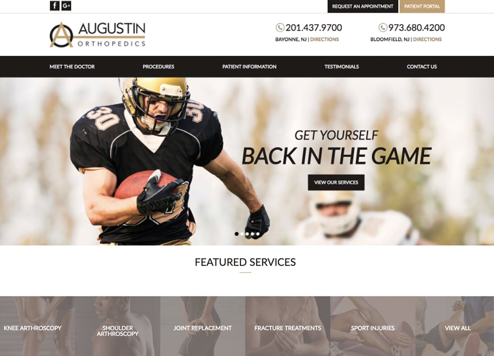 Jeffrey F. Augustin, MD | | Advice Media Orthopedic Website Design Portfolio