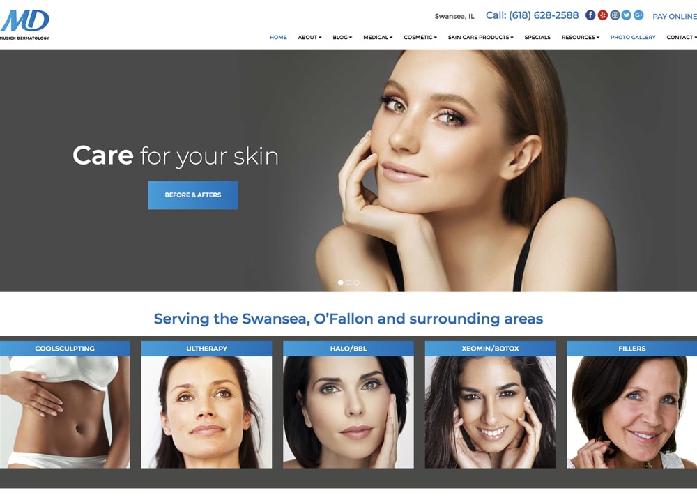 Musick Dermatology, LLC | | Advice Media Dermatology Website Design Portfolio