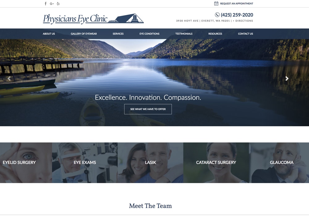 Physicians Eye Clinic | | Advice Media Ophthalmology Website Design Portfolio