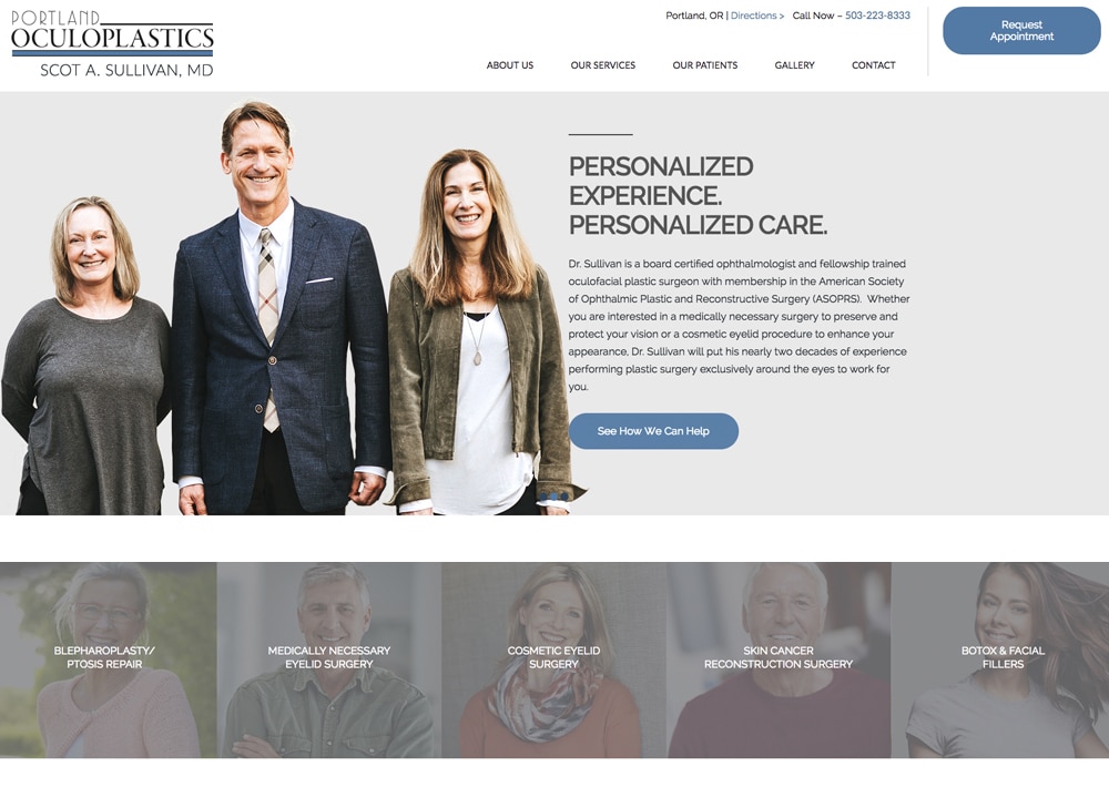 Portland Oculoplastics | | Advice Media Oculoplastics Website Design Portfolio