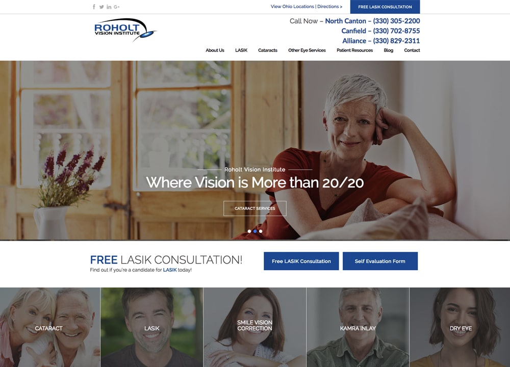 Roholt Vision Institute | | Advice Media Ophthalmology Website Design Portfolio