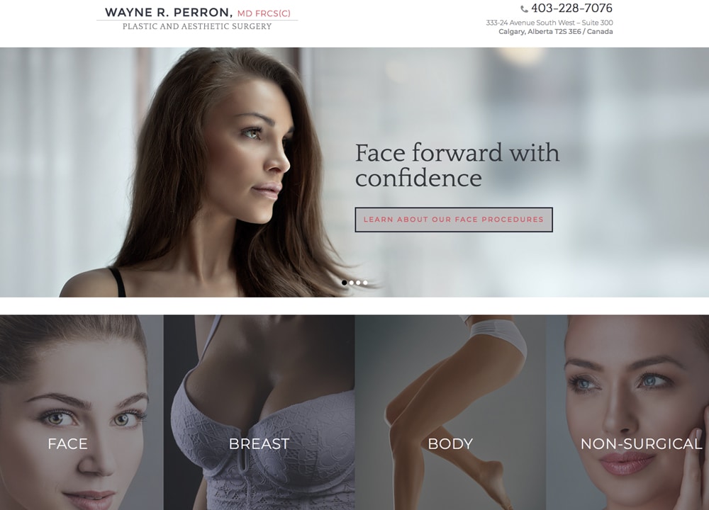 Wayne R. Perron, MD | | Advice Media Plastic Surgery Website Design Portfolio