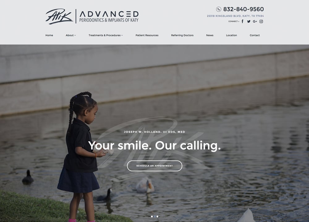 Advanced Periodontics and Implants of Katy PLLC | | Advice Media Periodontics Website Design Portfolio