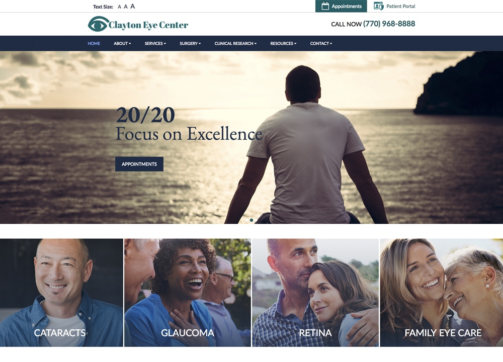 Clayton Eye Center | | Advice Media Ophthalmology Website Design Portfolio