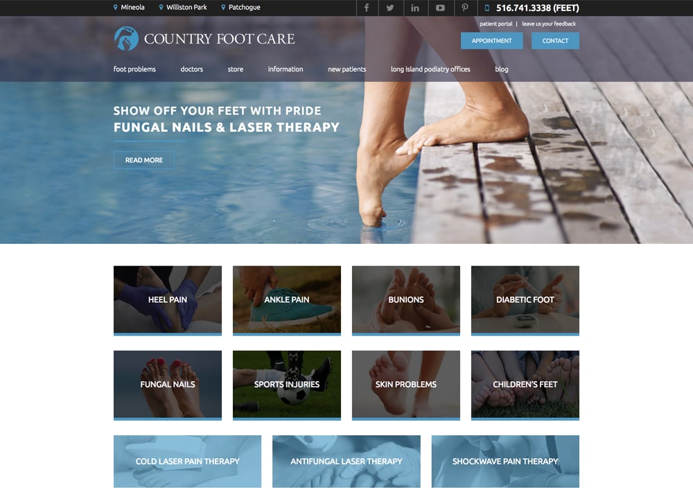 Country Foot Care | | Advice Media Podiatry Website Design Portfolio