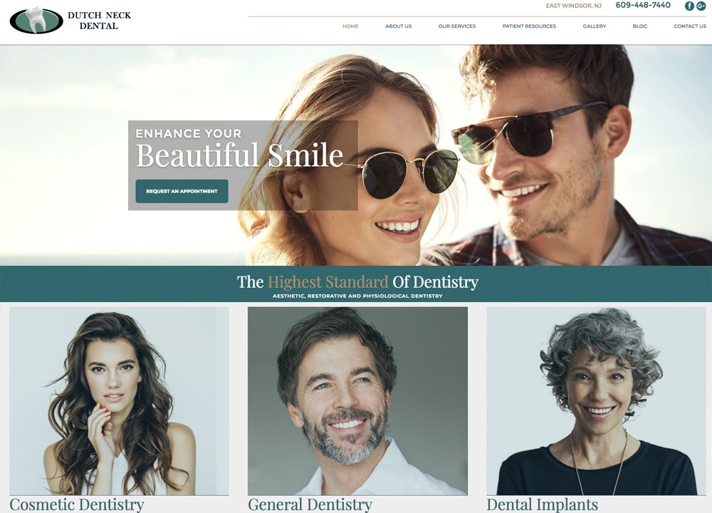 Dutch Neck Dental | | Advice Media Dentistry Website Design Portfolio