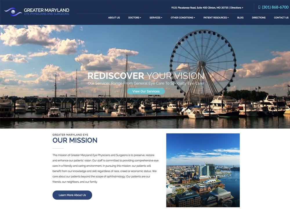 Greater Maryland Eye Physicians and Surgeons | | Advice Media Ophthalmology Website Design Portfolio