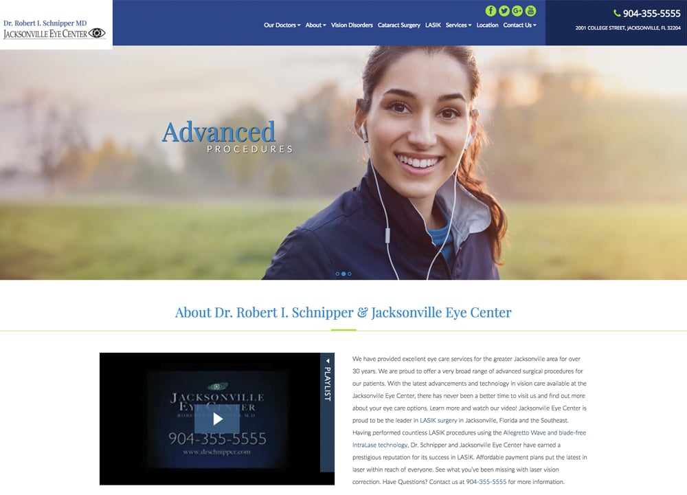 Jacksonville Eye Center | | Advice Media Ophthalmology Website Design Portfolio