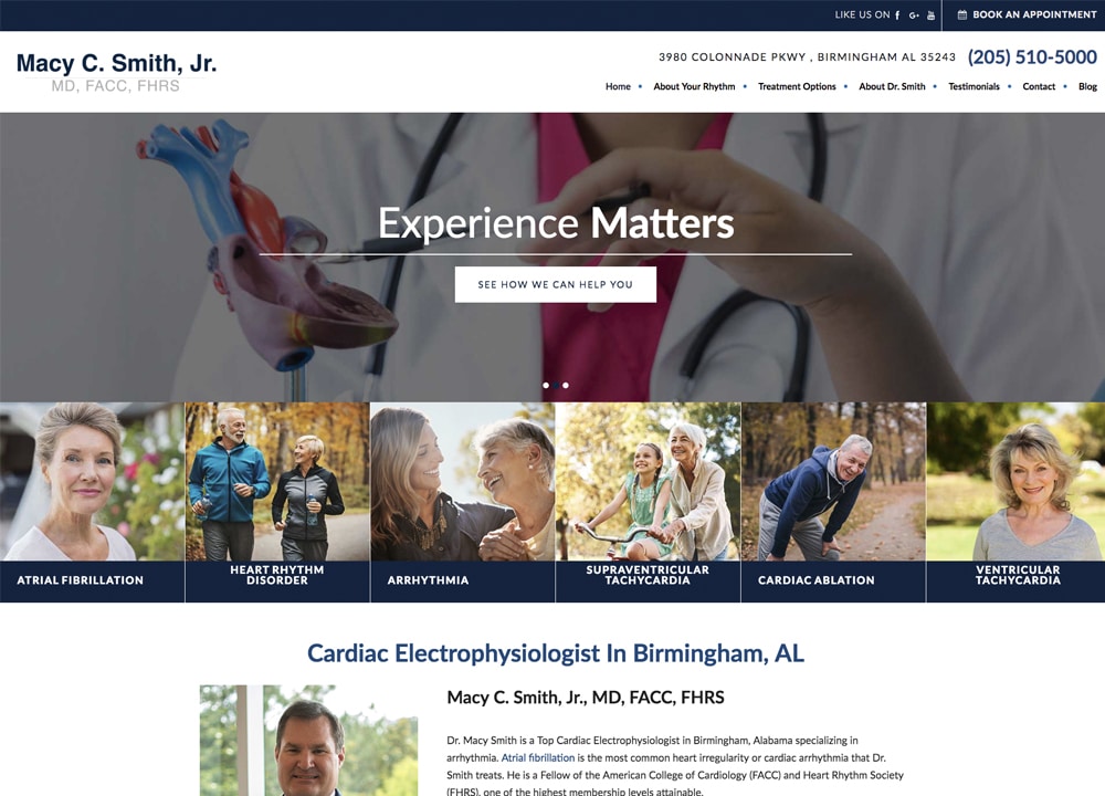 Macy Smith FACC FHRS- Center for Atrial Fibrillation | | Advice Media Cardiology Website Design Portfolio