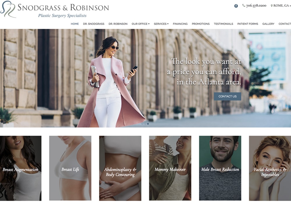 Snodgrass & Robinson Plastic Surgery Specialists | | Advice Media Aesthetics Website Design Portfolio
