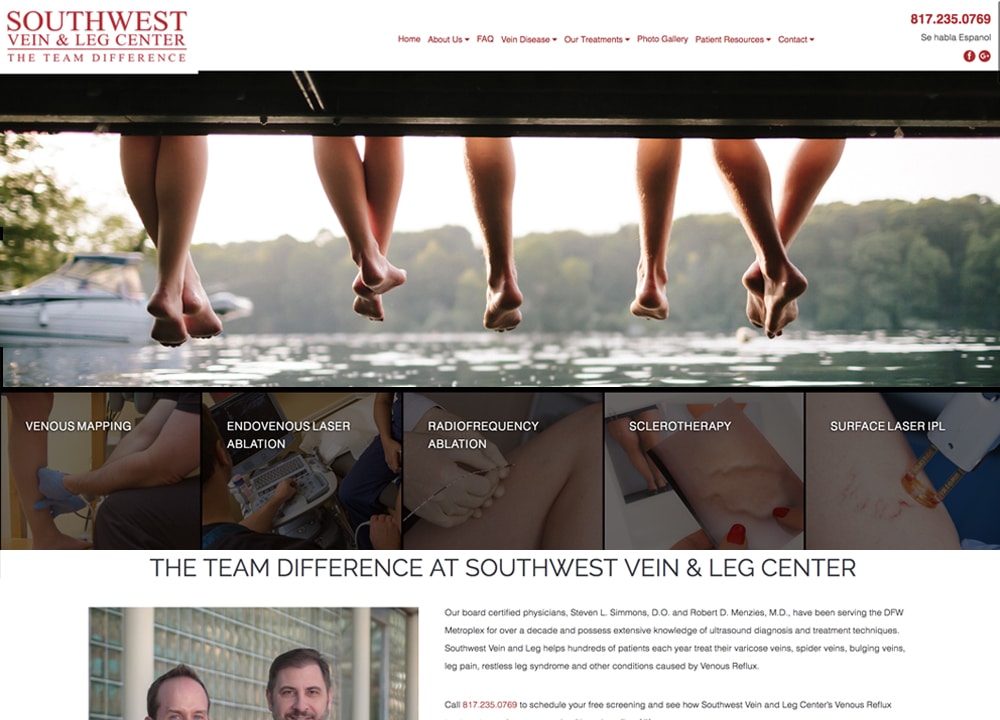 Southwest Vein and Leg | | Advice Media Vein Vascular Website Design Portfolio