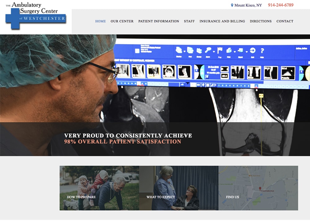 The Ambulatory Surgery Center of Westchester | | Advice Media Aesthetics Website Design Portfolio