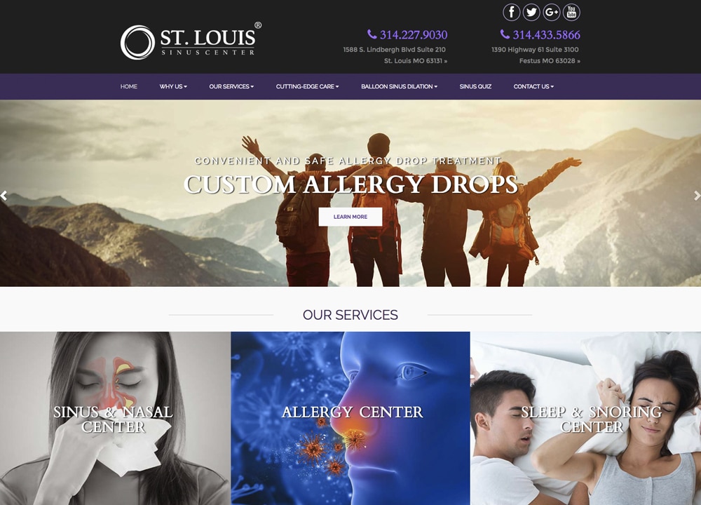 St. Louis Sinus Center | | Advice Media ENT Website Design Portfolio