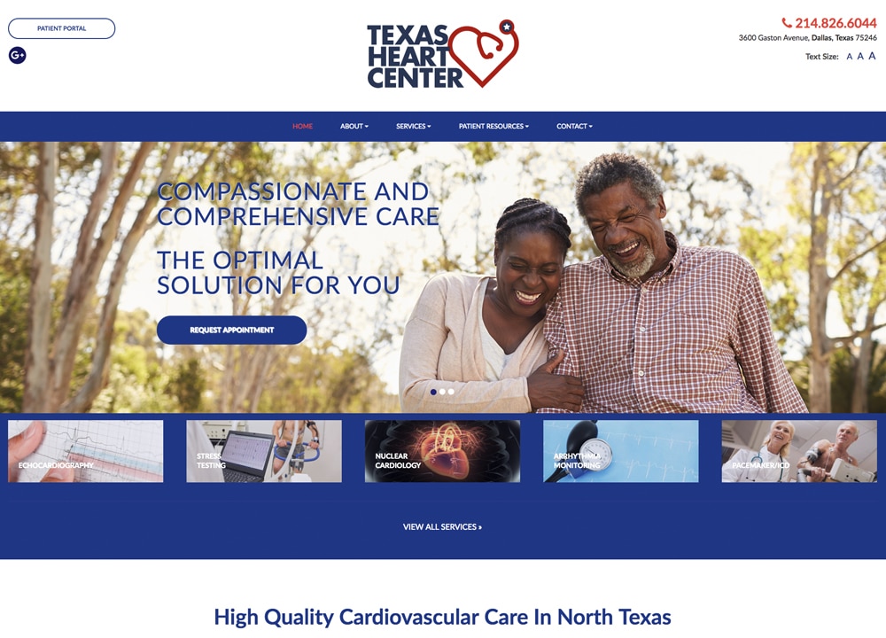 Texas Heart Center P.L.L.C | | Advice Media Cardiology Website Design Portfolio
