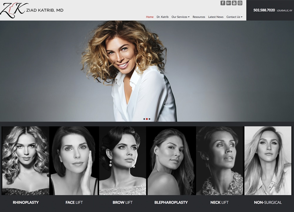 ZK Facial Plastic Surgery | | Advice Media Facial Plastic Surgery Website Design Portfolio