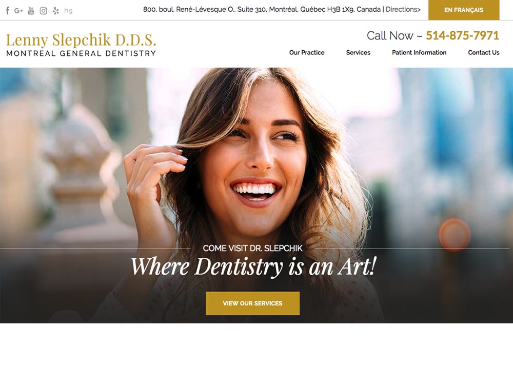 Lenny Slepchik MD | | Advice Media Cosmetic Dentistry Website Design Portfolio