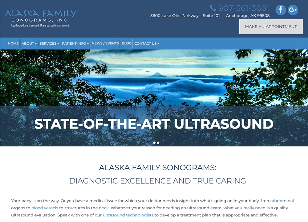 Alaska Family Sonograms Inc | | Advice Media Radiology Website Design Portfolio