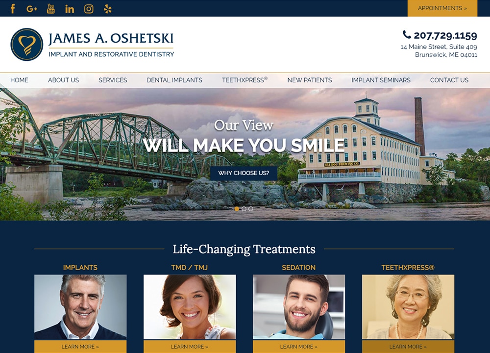 JAMES A. OSHETSKI, DDS | | Advice Media Dentistry Website Design Portfolio